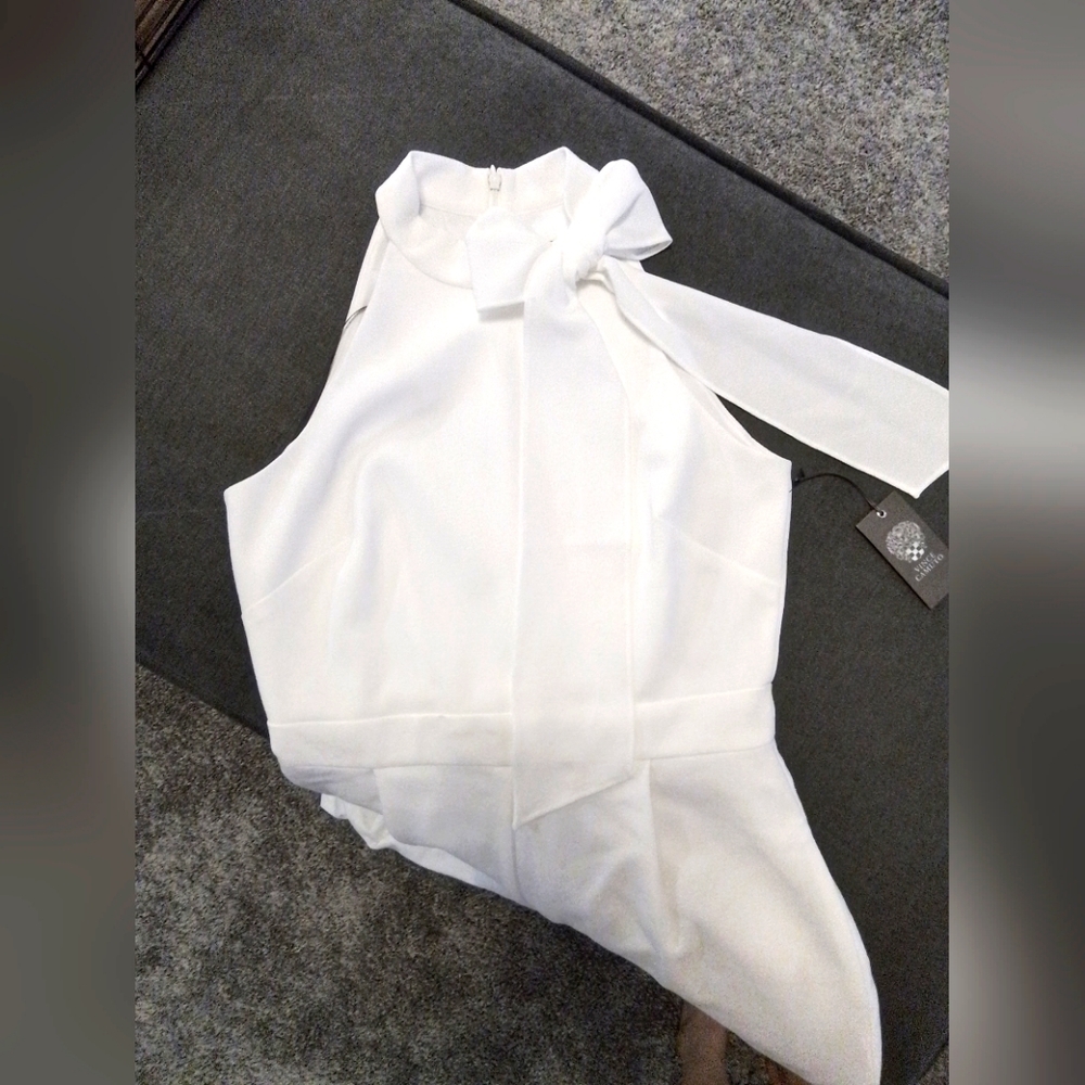 NWT-Vince Camuto White with Bow Jumpsuite
